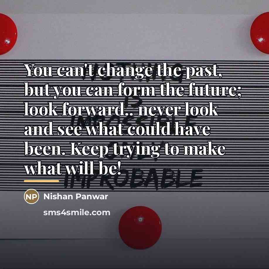 “You can't change the past, but you can form the…” quote by Nishan Panwar