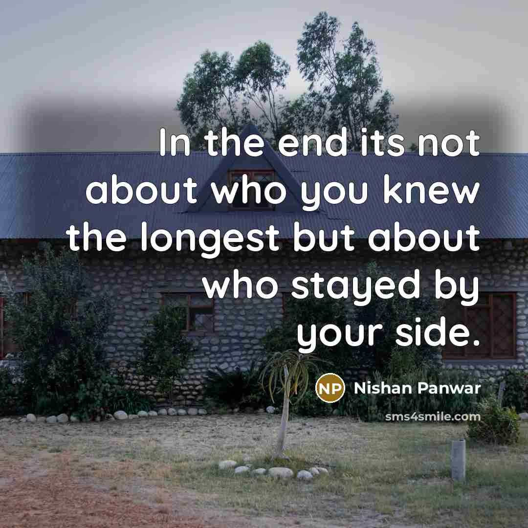 “In the end its not about who you knew the…” quote by Nishan Panwar