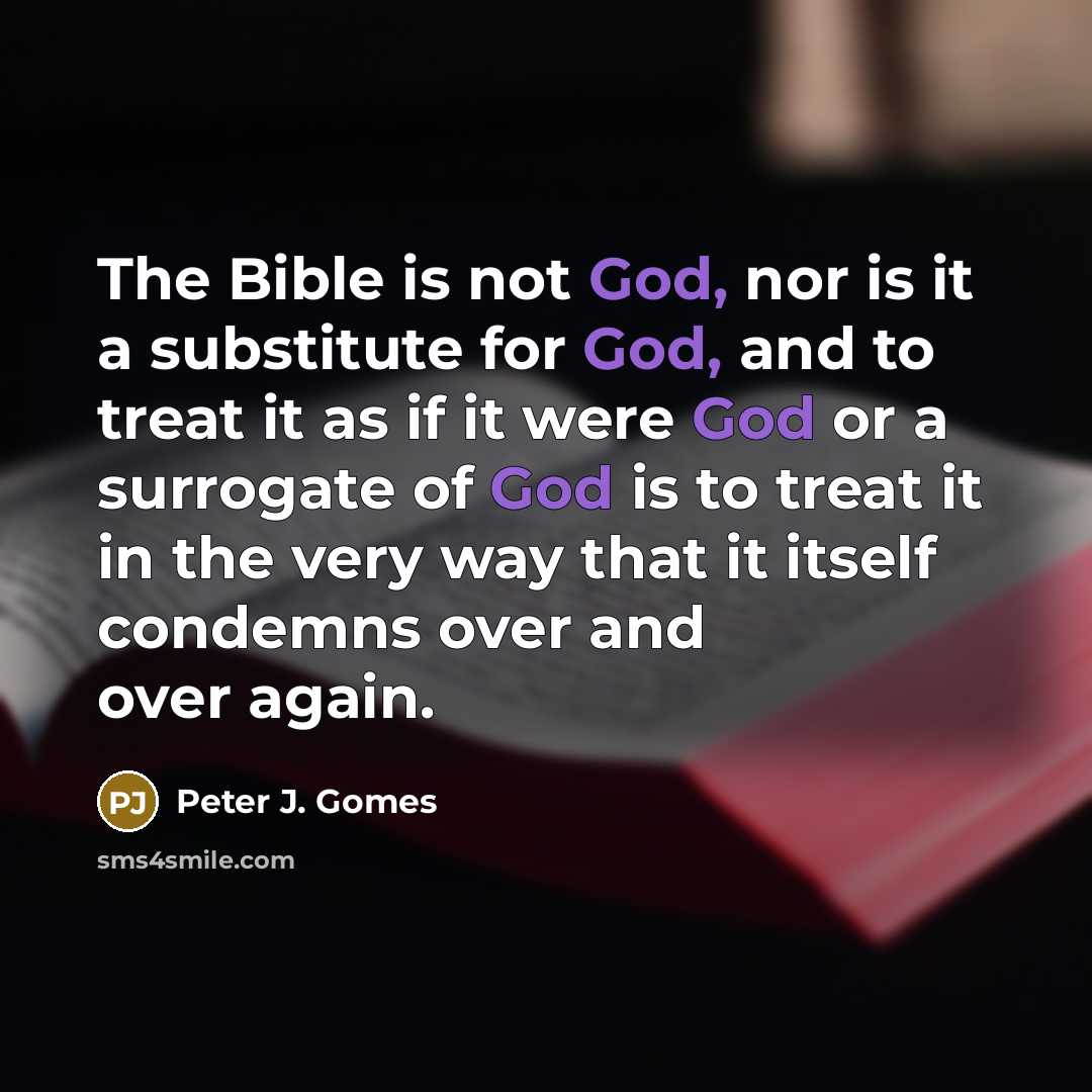 “The Bible is not God, nor is it a substitute…” quote by Peter J. Gomes