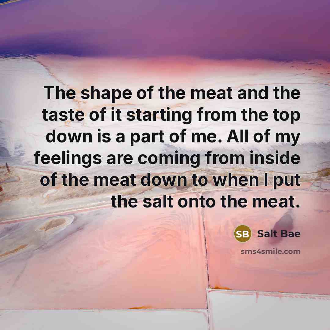 “The shape of the meat and the taste of it…” quote by Salt Bae