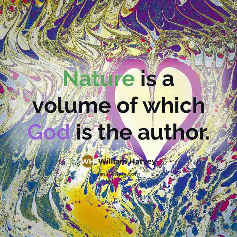 “Nature is a volume of which God is the author.…” quote by William Harvey