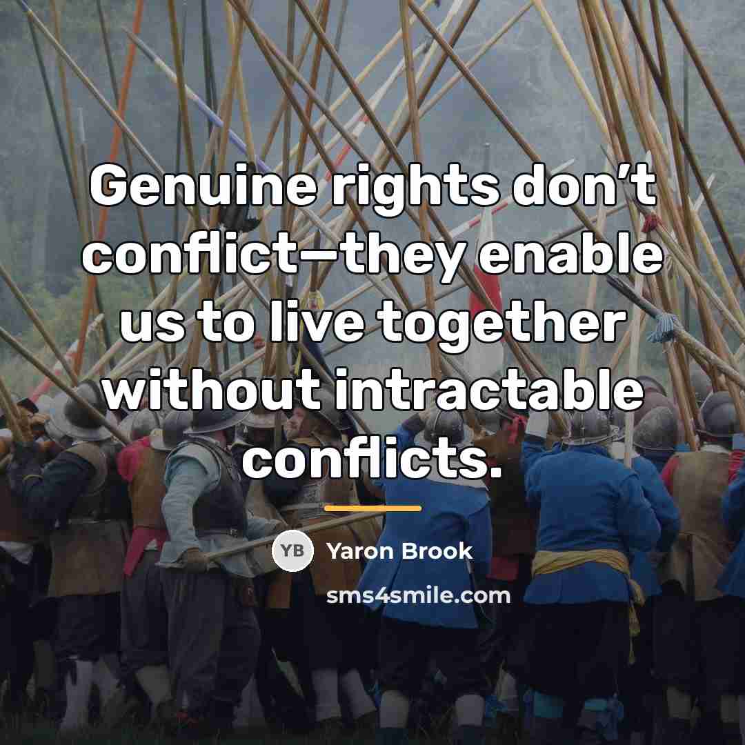 “Genuine rights don’t conflict—they enable us to live together without…” quote by Yaron Brook