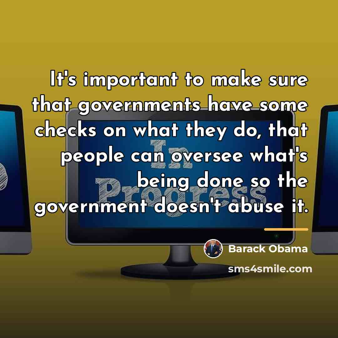 “It's important to make sure that governments have some checks…” quote by Barack Obama
