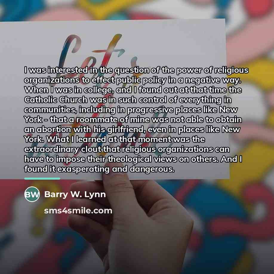 “I was interested in the question of the power of…” quote by Barry W. Lynn