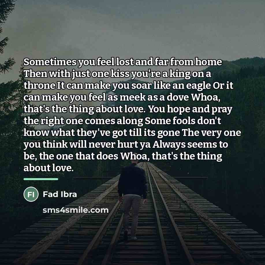 “Sometimes you feel lost and far from home Then with…” quote by Fad Ibra