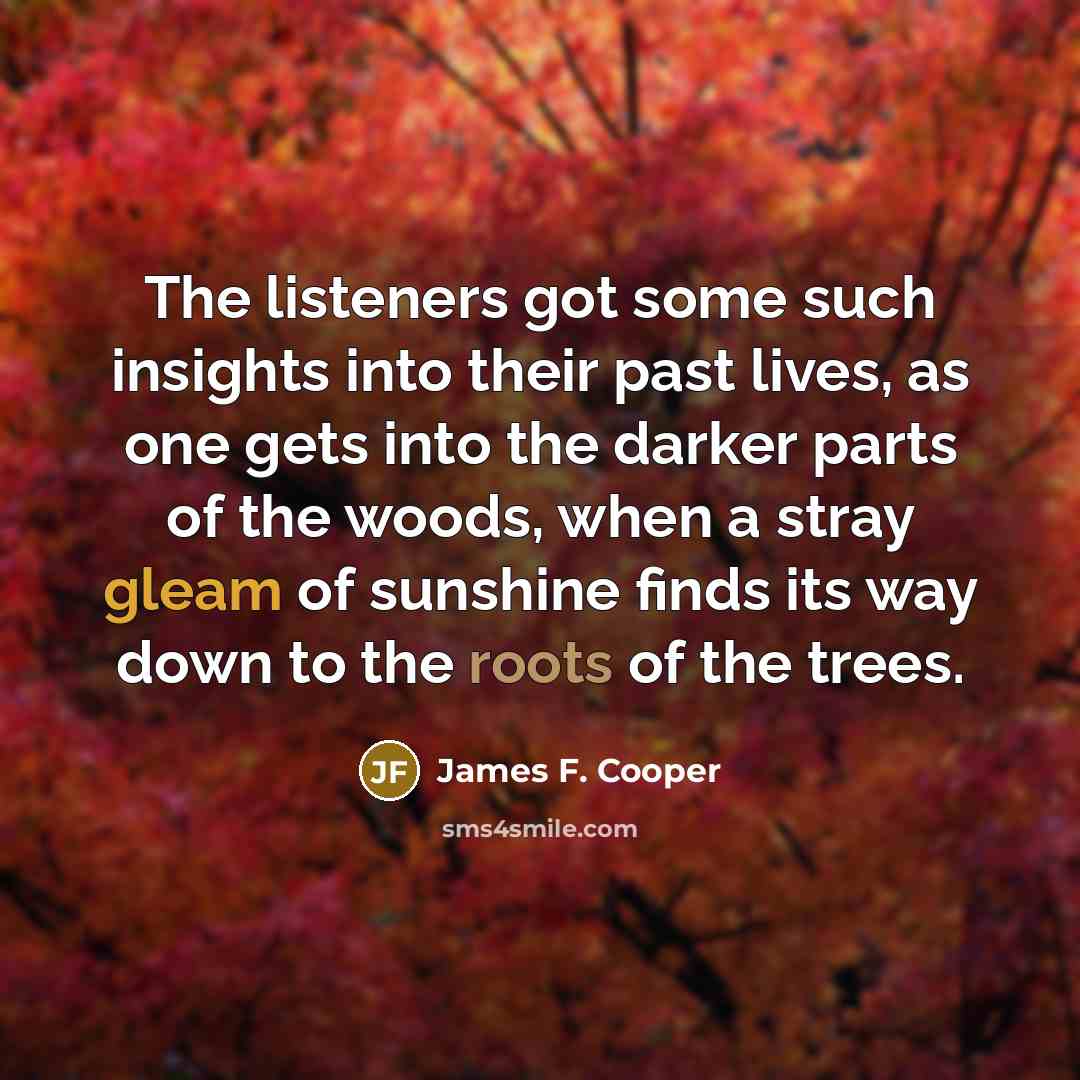 “The listeners got some such insights into their past lives,…” quote by James F. Cooper