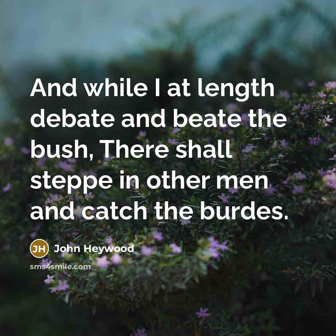 “And while I at length debate and beate the bush,…” quote by John Heywood
