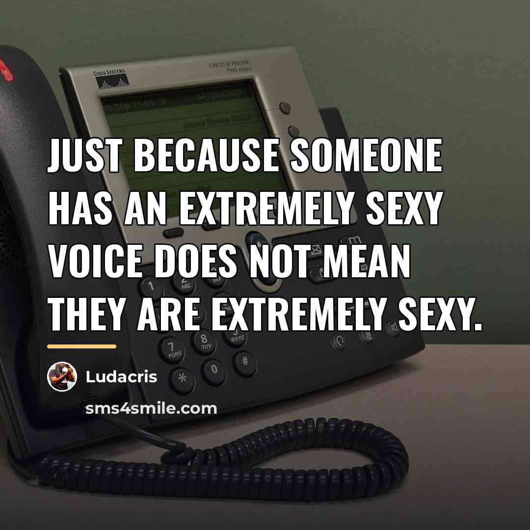 “Just because someone has an extremely sexy voice does not…” quote by Ludacris