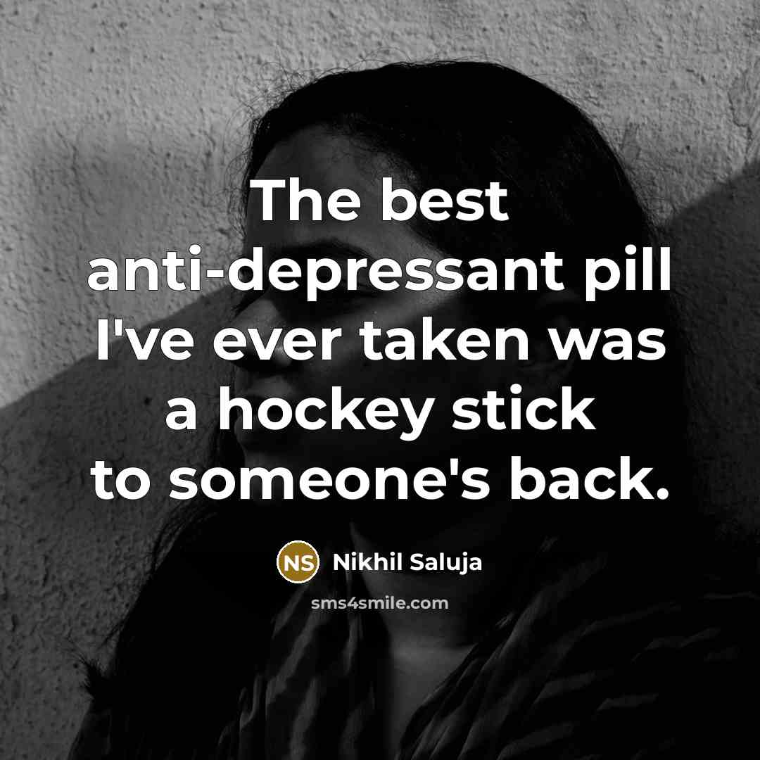“The best anti-depressant pill I've ever taken was a hockey…” quote by Nikhil Saluja