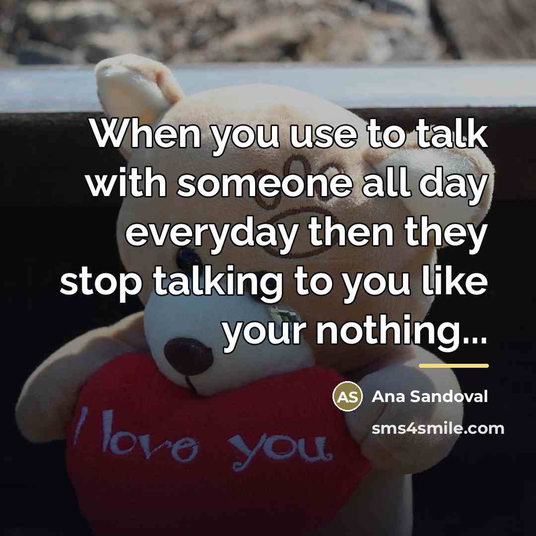 “When you use to talk with someone all day everyday…” quote by Ana Sandoval