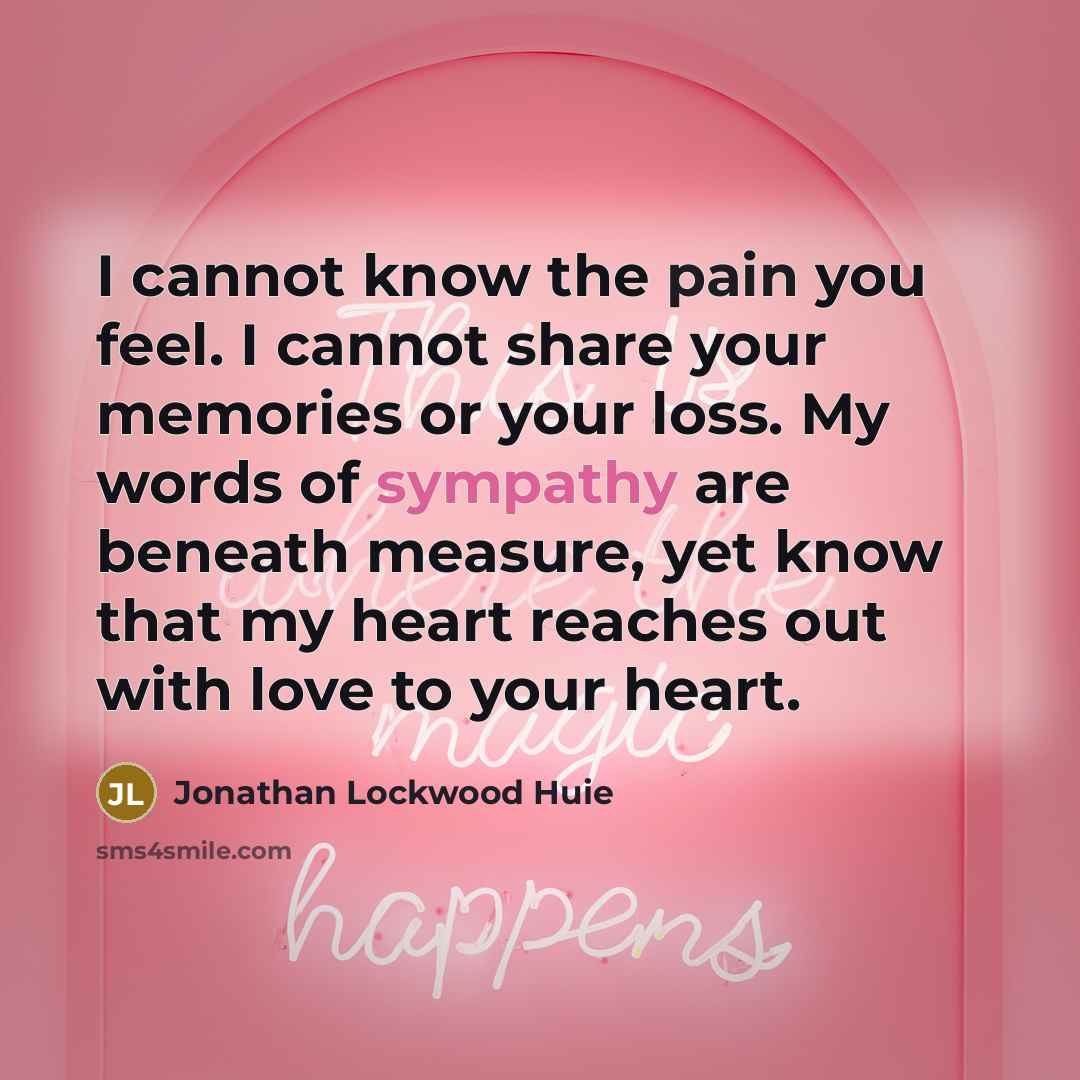 “I cannot know the pain you feel. I cannot share…” quote by Jonathan Lockwood Huie