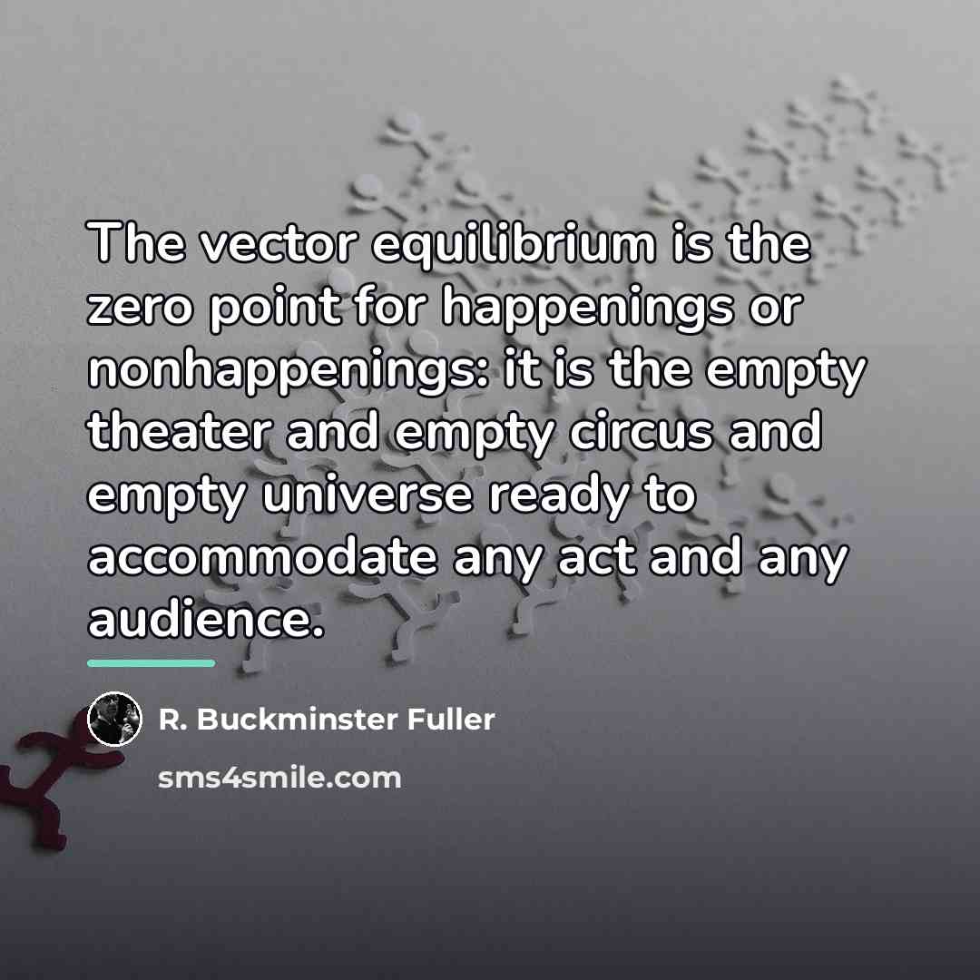 “The vector equilibrium is the zero point for happenings or…” quote by R. Buckminster Fuller