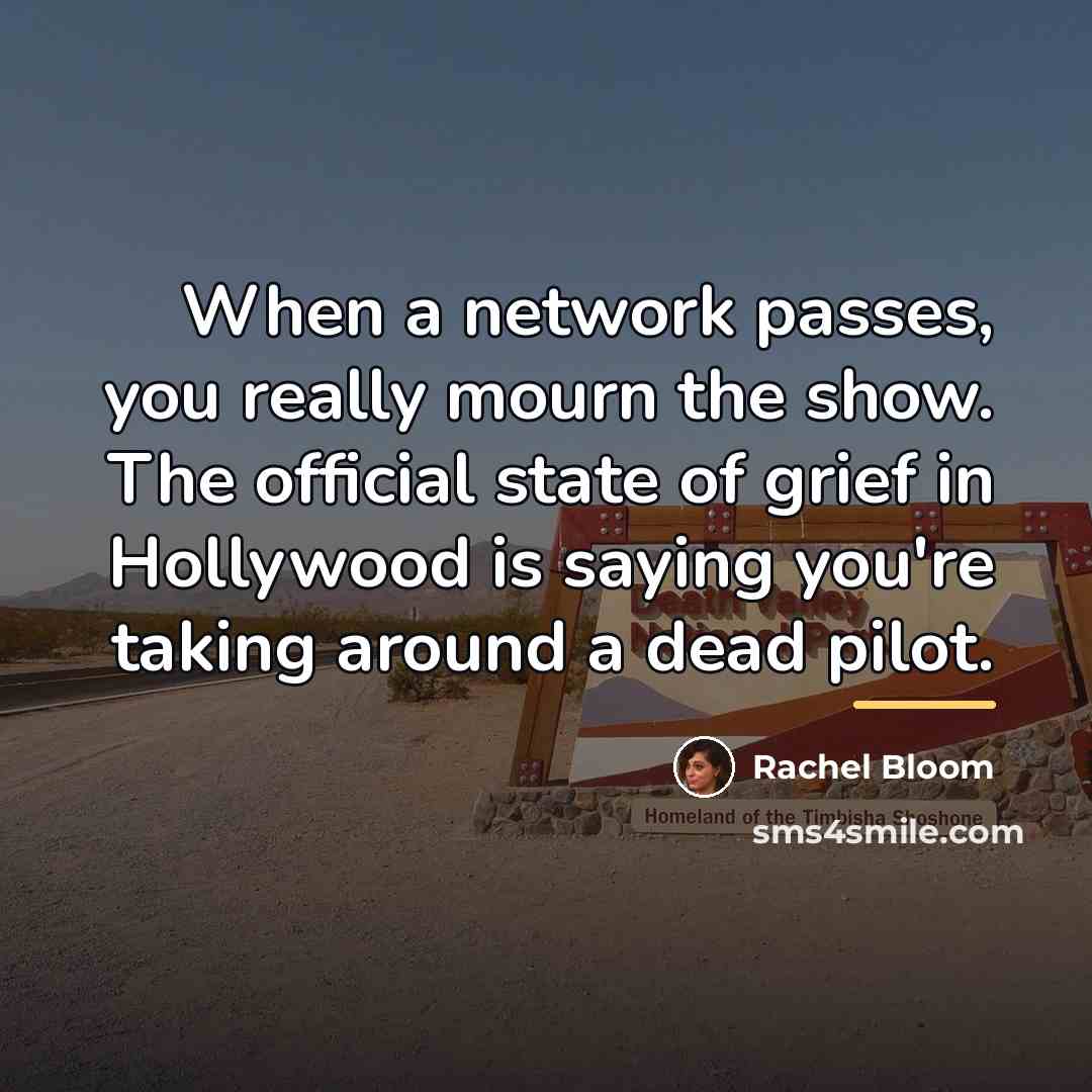 “When a network passes, you really mourn the show. The…” quote by Rachel Bloom