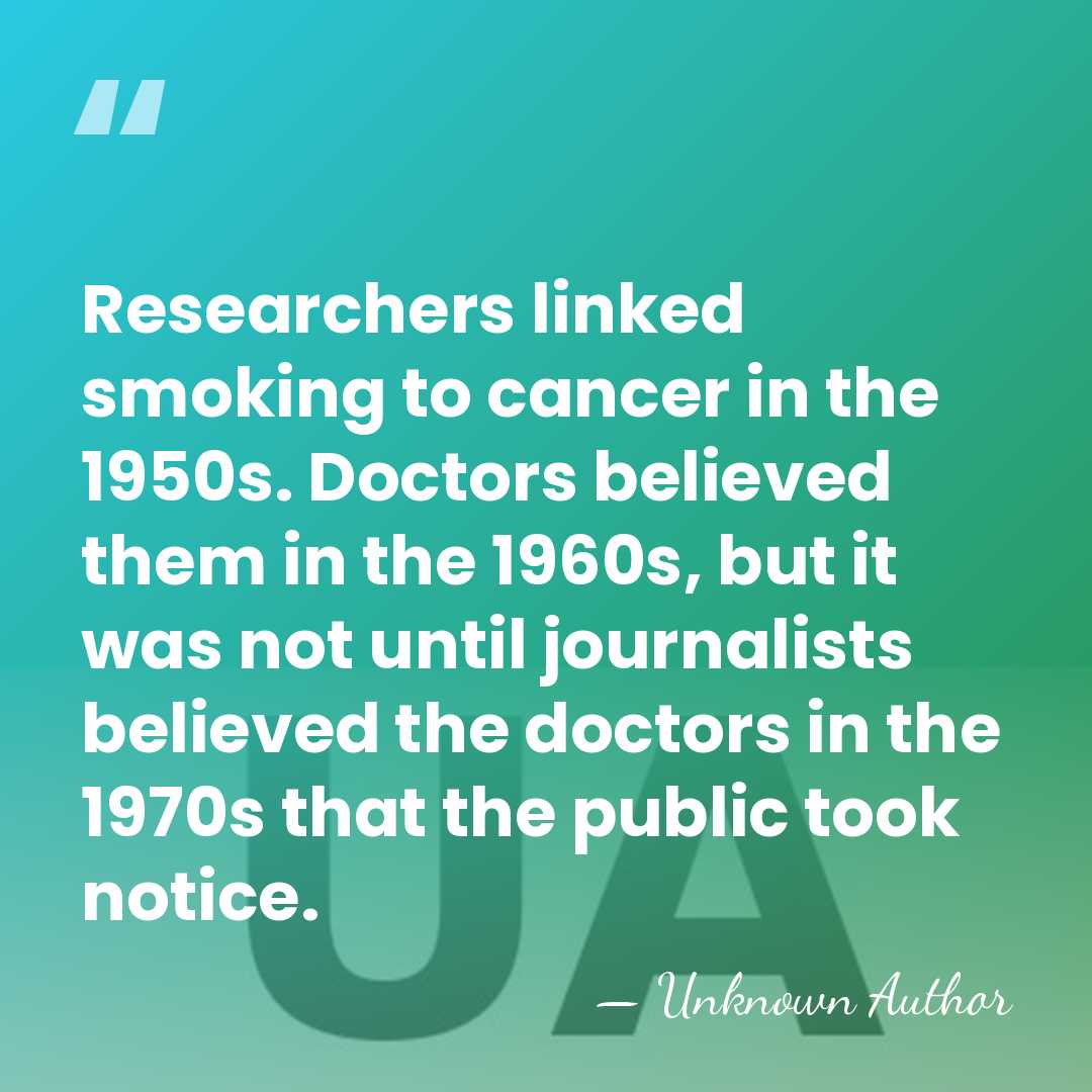 Researchers linked smoking to cancer in the 1950s. Doctors believed them in&hellip; - Unknown Author