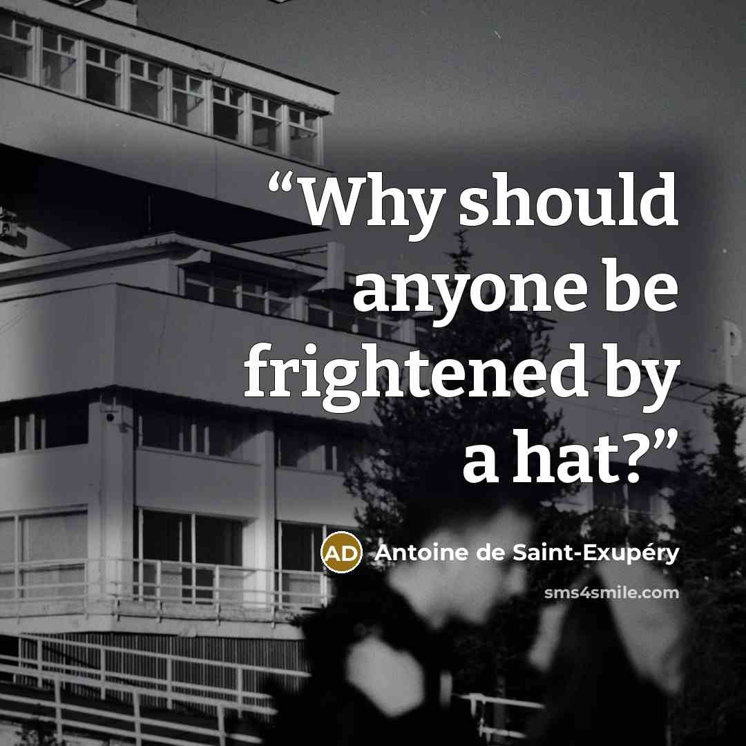 “Why should anyone be frightened by a hat?” quote by Antoine de Saint-Exupéry