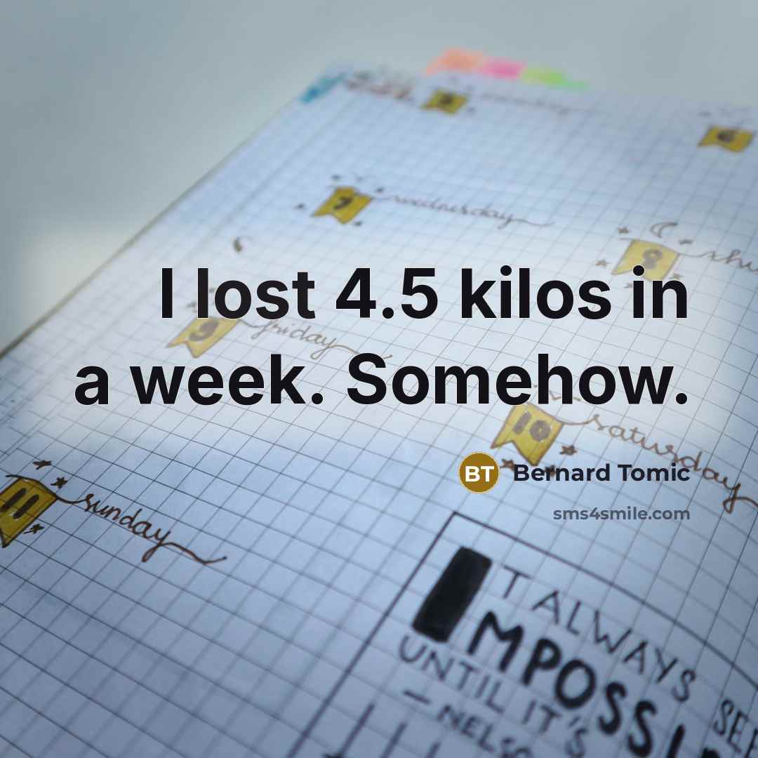 “I lost 4.5 kilos in a week. Somehow.…” quote by Bernard Tomic