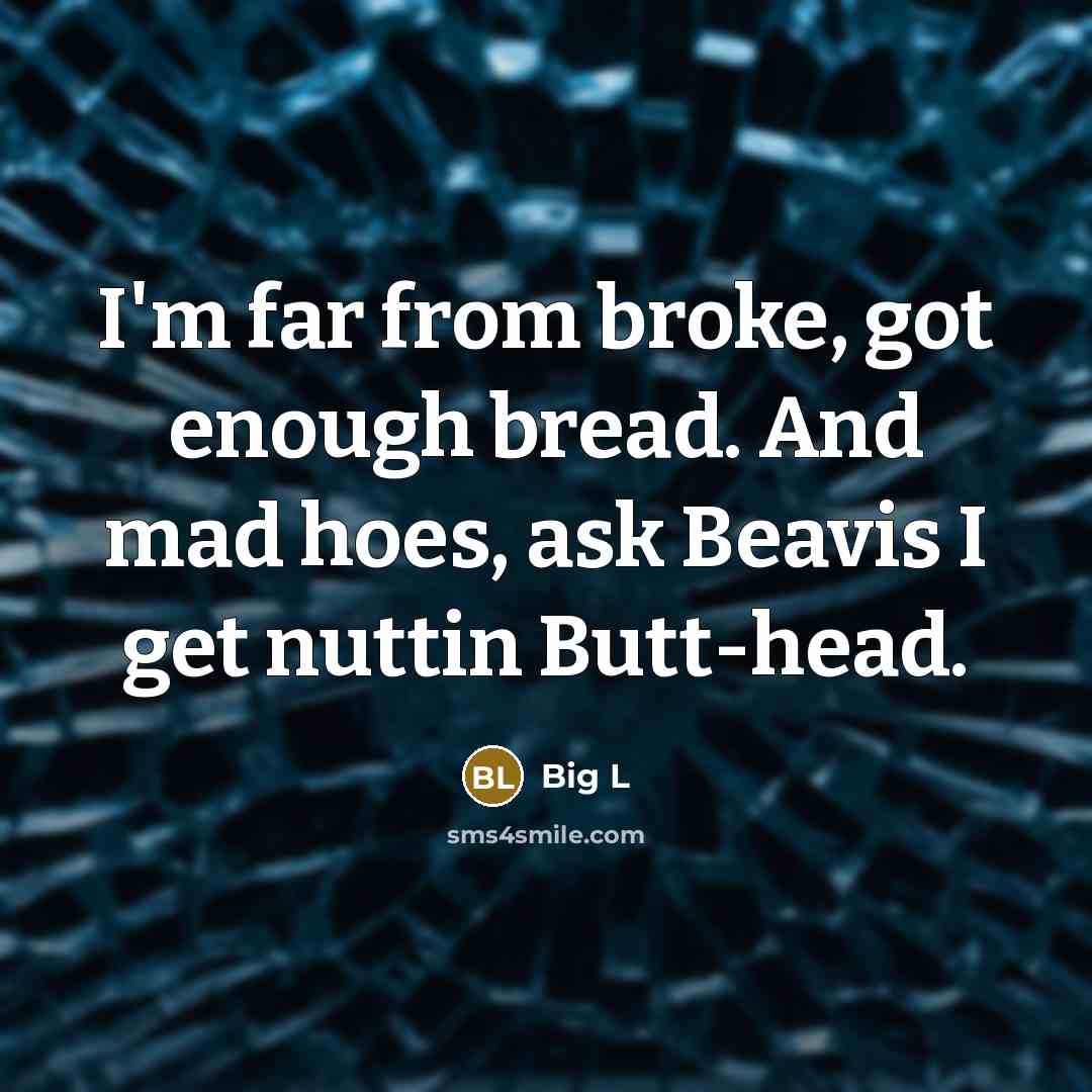 “I'm far from broke, got enough bread. And mad hoes,…” quote by Big L