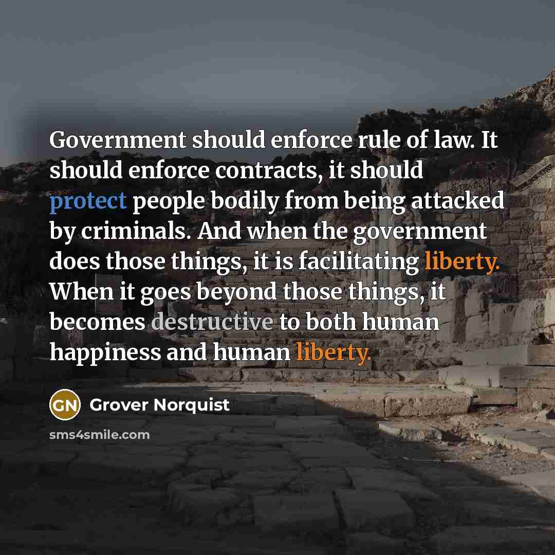 “Government should enforce rule of law. It should enforce contracts,…” quote by Grover Norquist