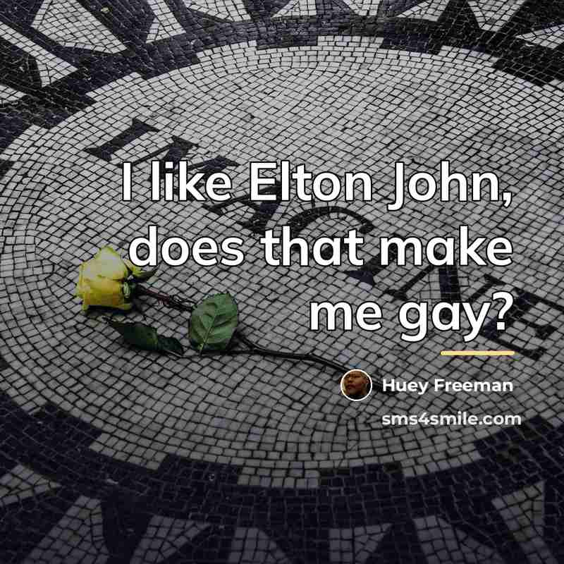 “I like Elton John, does that make me gay?…” quote by Huey Freeman