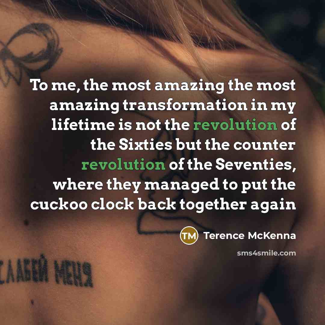 “To me, the most amazing the most amazing transformation in…” quote by Terence McKenna