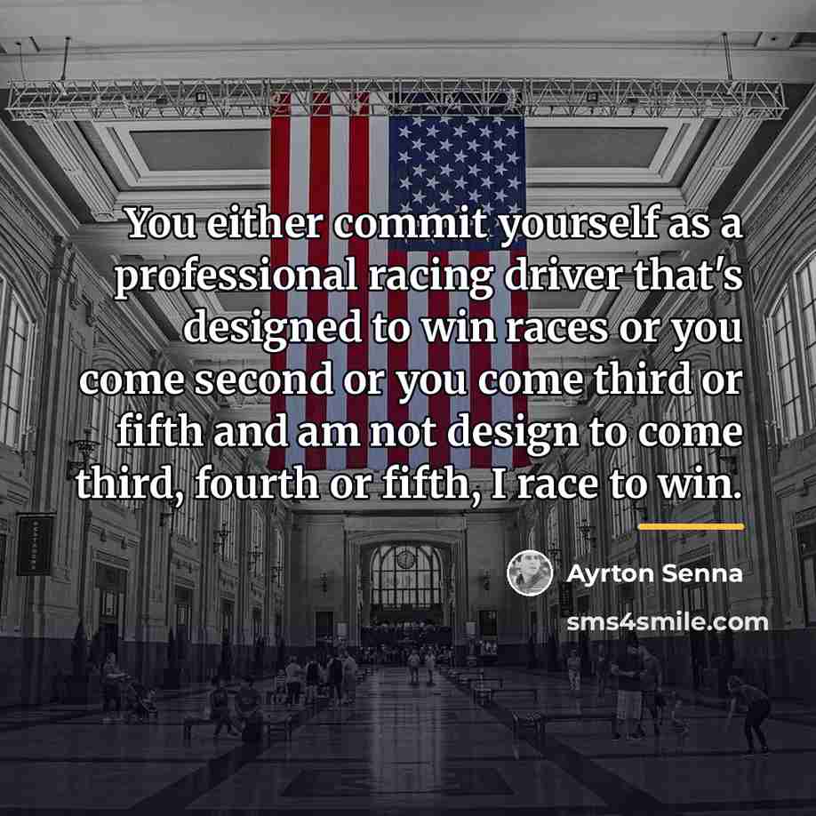 “You either commit yourself as a professional racing driver that's…” quote by Ayrton Senna
