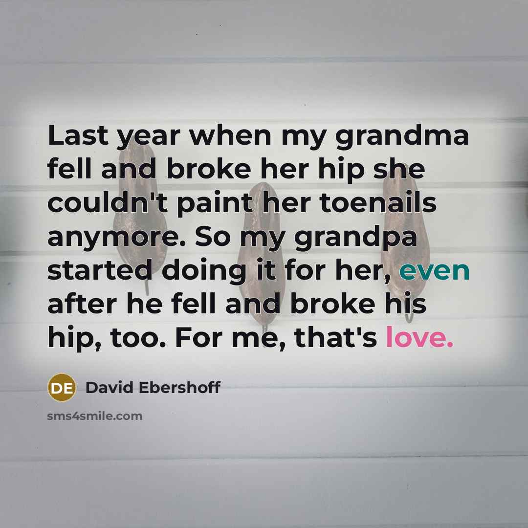 “Last year when my grandma fell and broke her hip…” quote by David Ebershoff