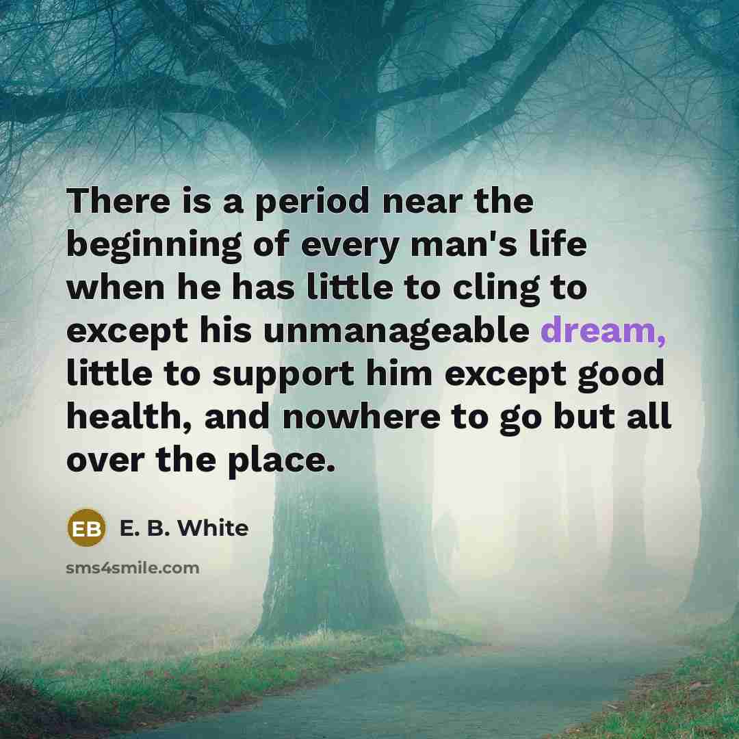 “There is a period near the beginning of every man's…” quote by E. B. White