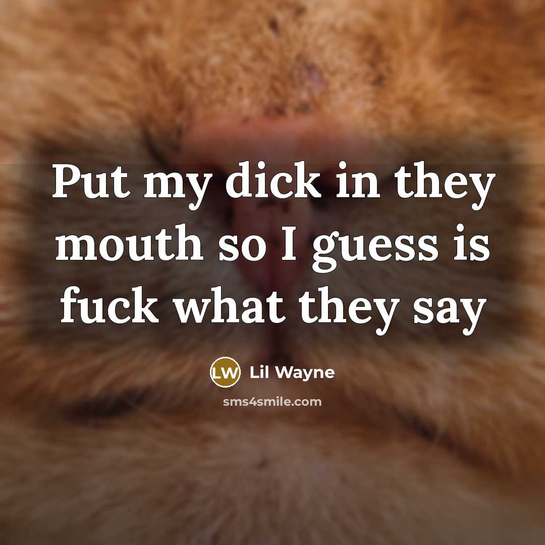 “Put my dick in they mouth so I guess is fuck what they say” quote by Lil Wayne