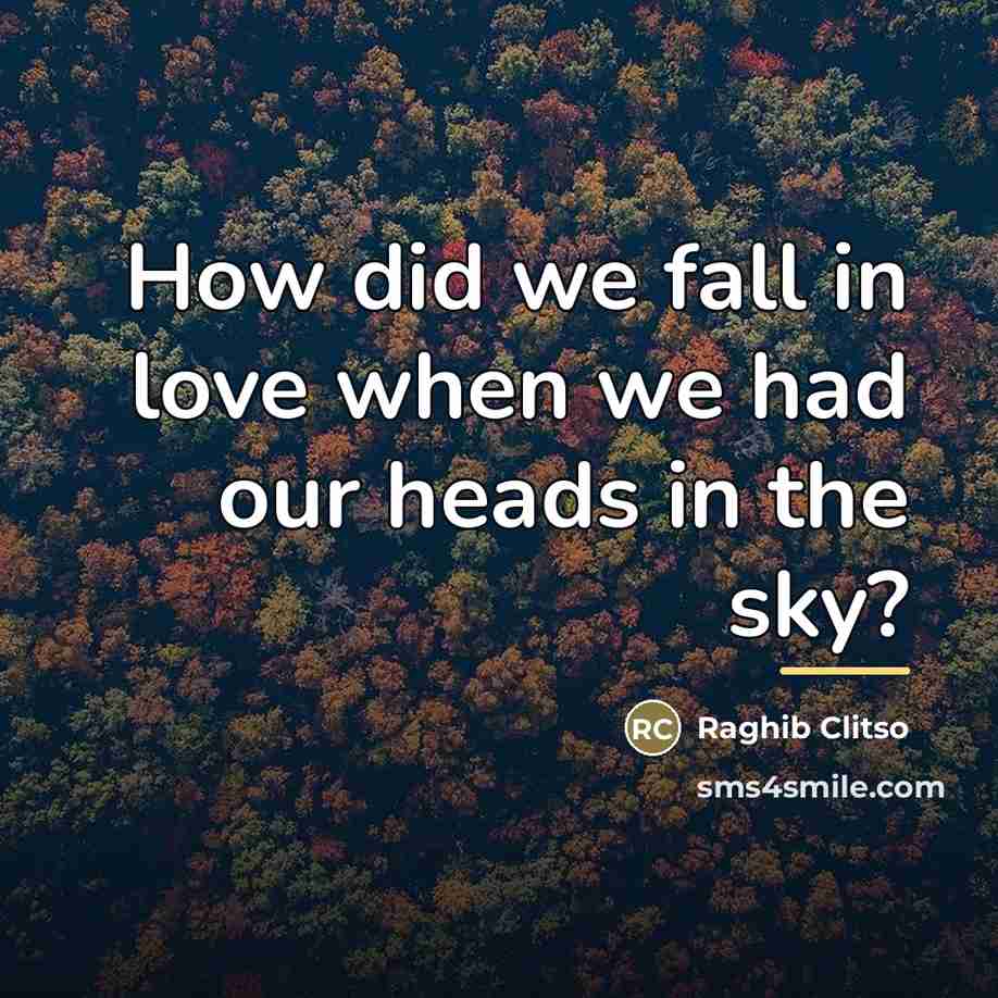 “How did we fall in love when we had our…” quote by Raghib Clitso