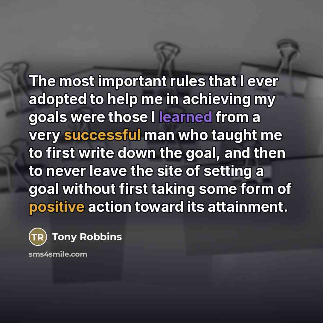 “The most important rules that I ever adopted to help…” quote by Tony Robbins