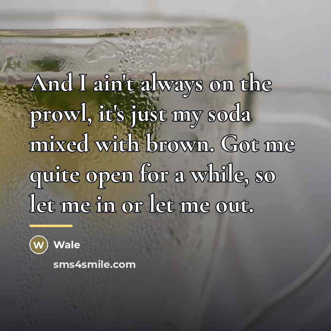 “And I ain't always on the prowl, it's just my…” quote by Wale