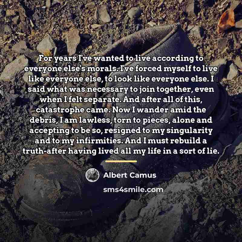 “For years I've wanted to live according to everyone else's…” quote by Albert Camus