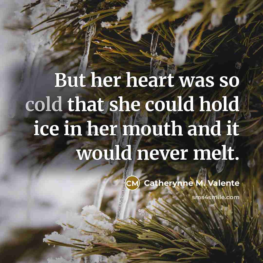 “But her heart was so cold that she could hold…” quote by Catherynne M. Valente