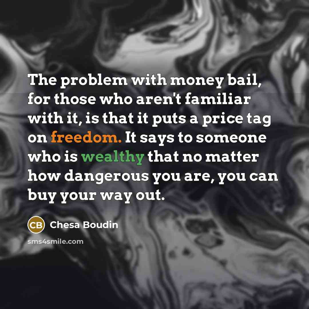 “The problem with money bail, for those who aren't familiar…” quote by Chesa Boudin