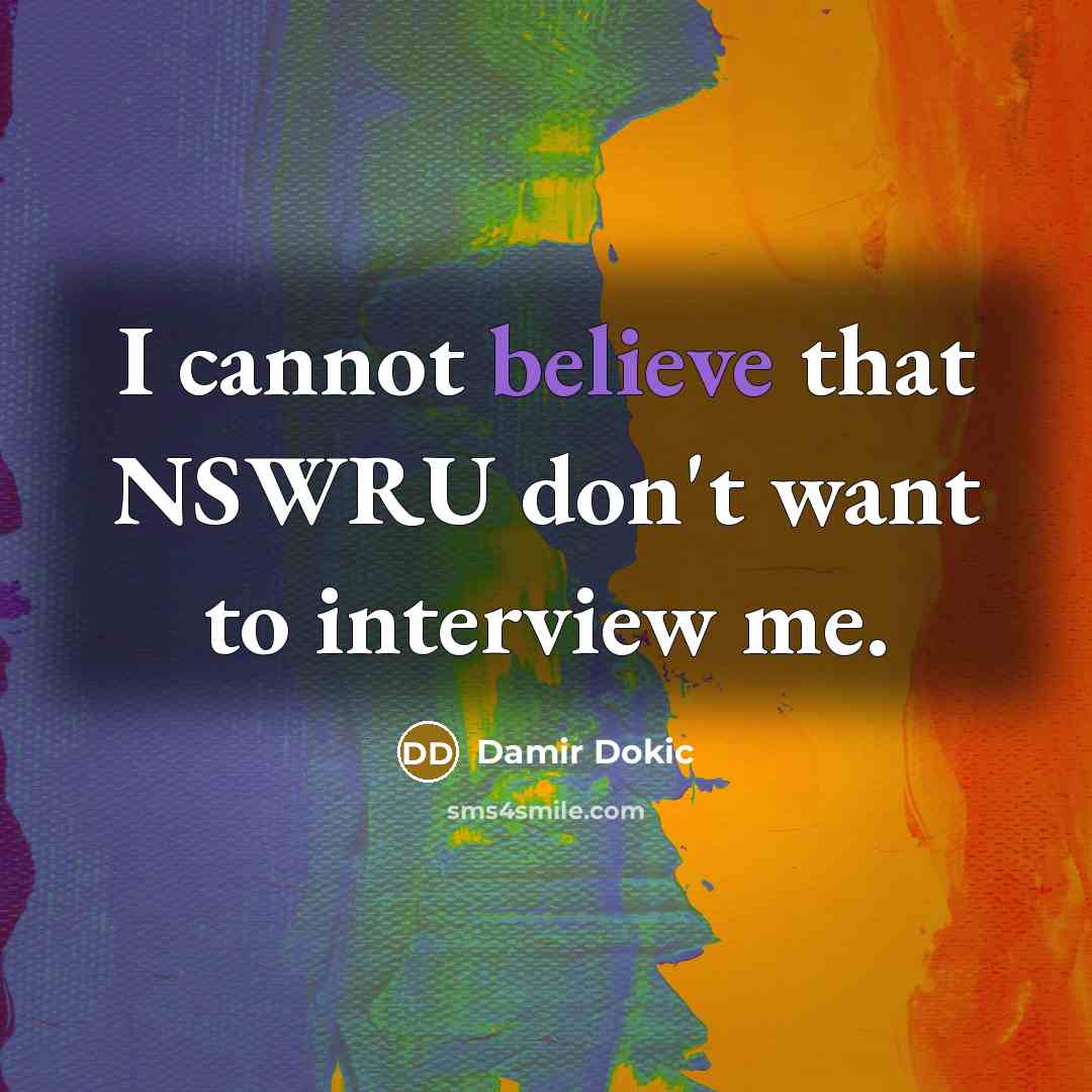 “I cannot believe that NSWRU don't want to interview me.…” quote by Damir Dokic