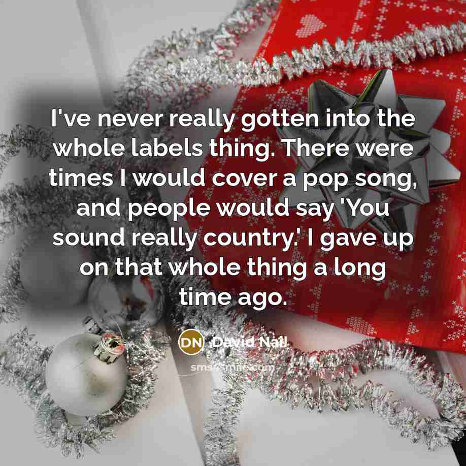 “I've never really gotten into the whole labels thing. There…” quote by David Nail
