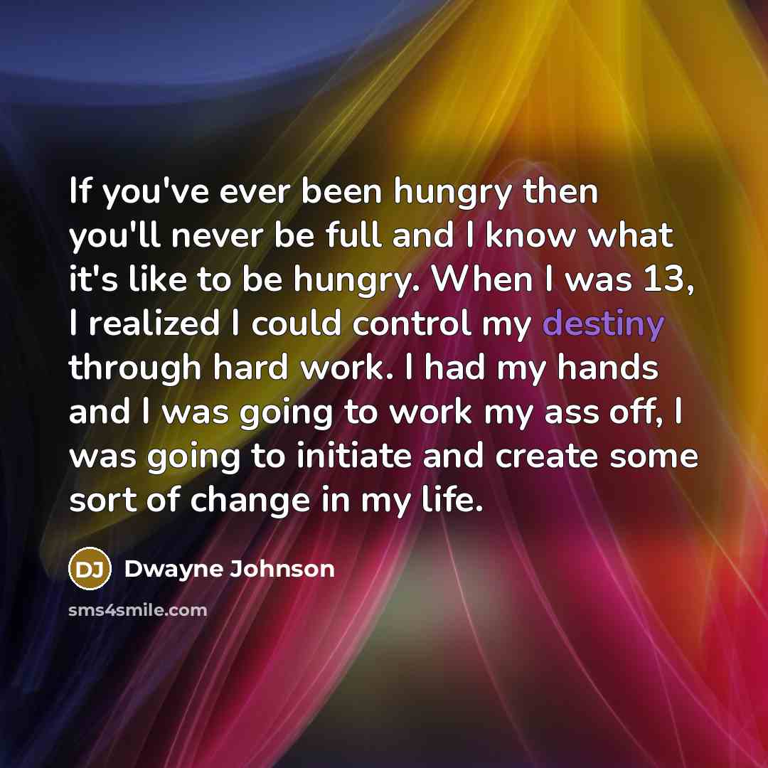 “If you've ever been hungry then you'll never be full…” quote by Dwayne Johnson