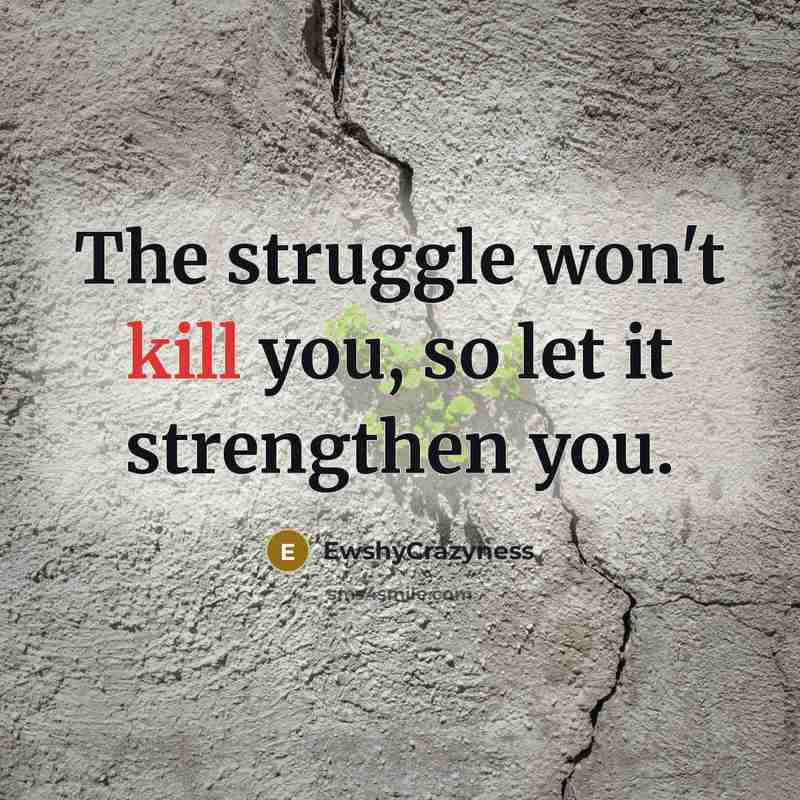“The struggle won't kill you, so let it strengthen you.…” quote by EwshyCrazyness