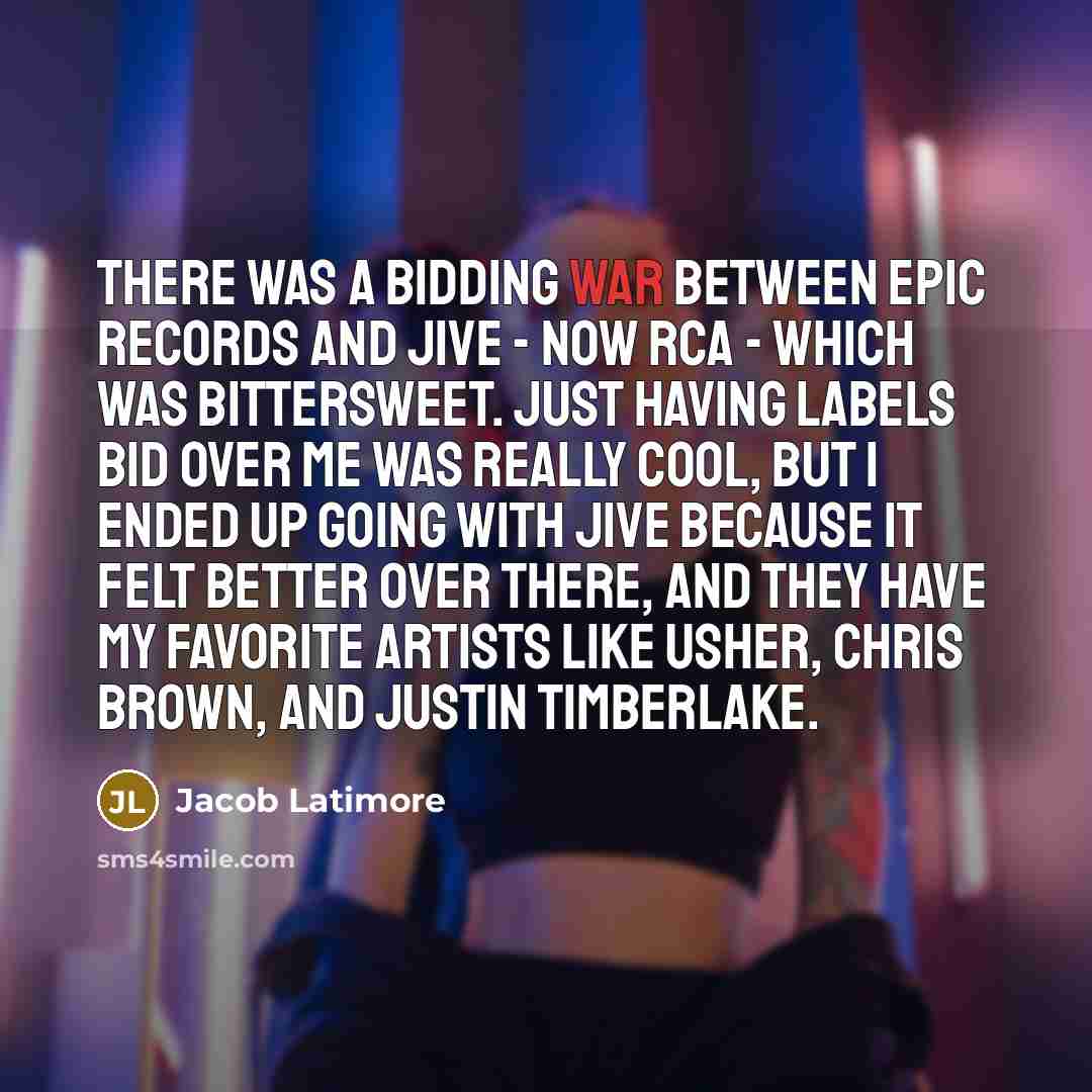 “There was a bidding war between Epic Records and Jive…” quote by Jacob Latimore