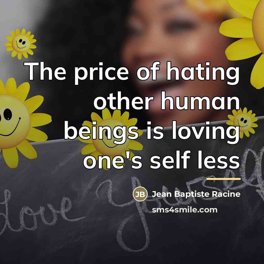 “The price of hating other human beings is loving one's…” quote by Anonymous