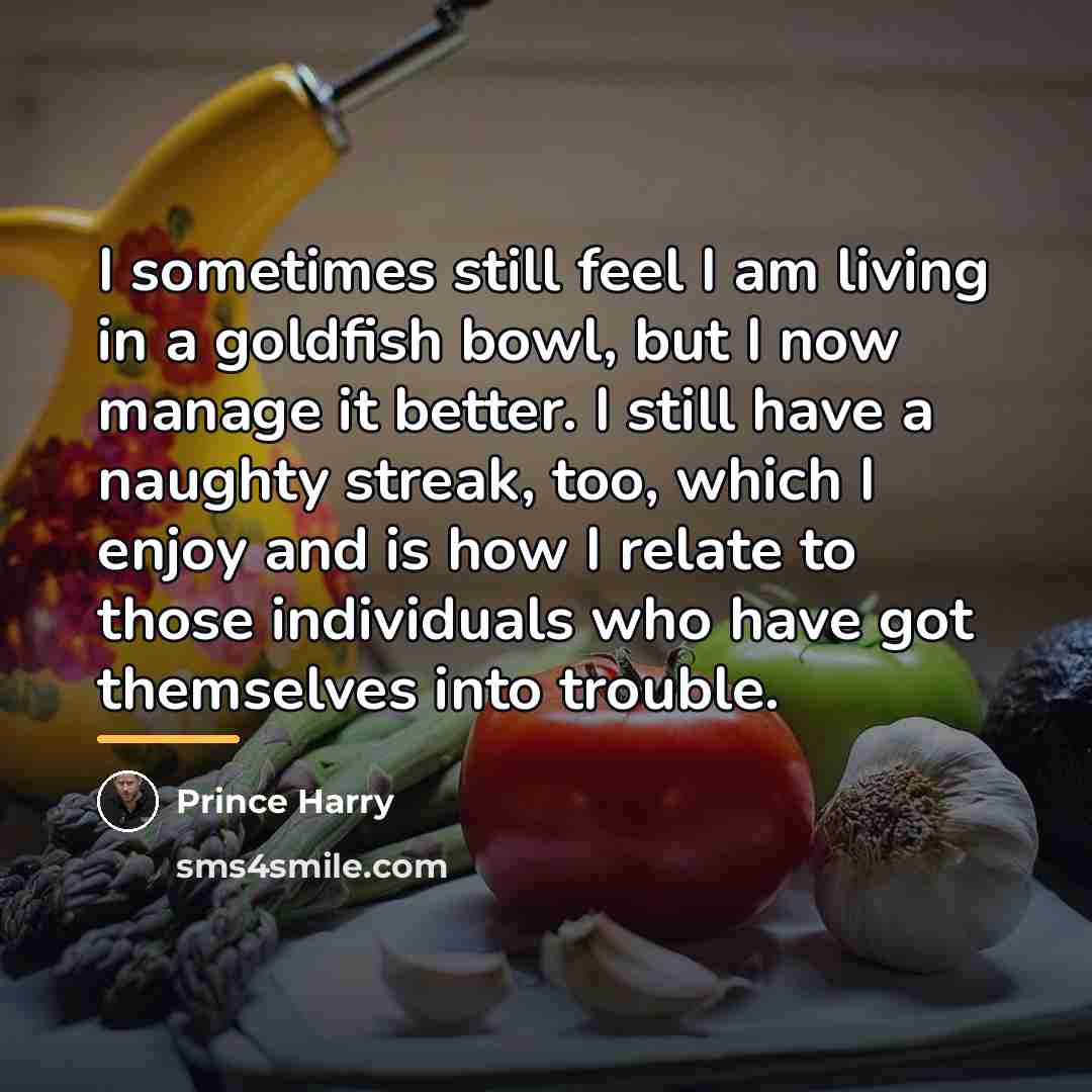“I sometimes still feel I am living in a goldfish…” quote by Prince Harry