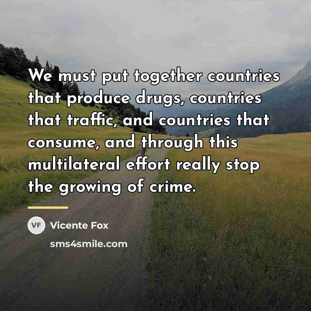 “We must put together countries that produce drugs, countries that…” quote by Vicente Fox