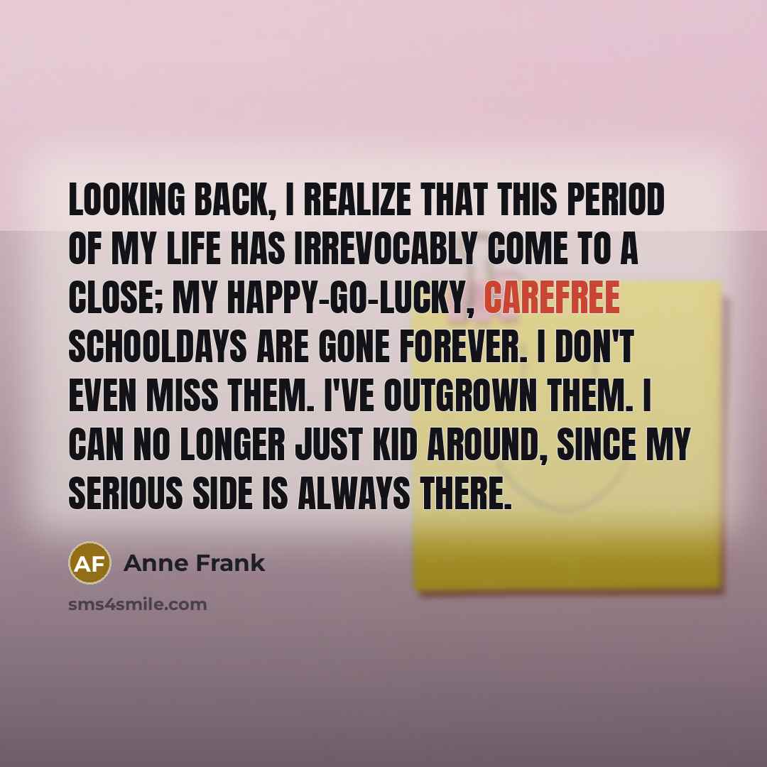 “Looking back, I realize that this period of my life…” quote by Anne Frank