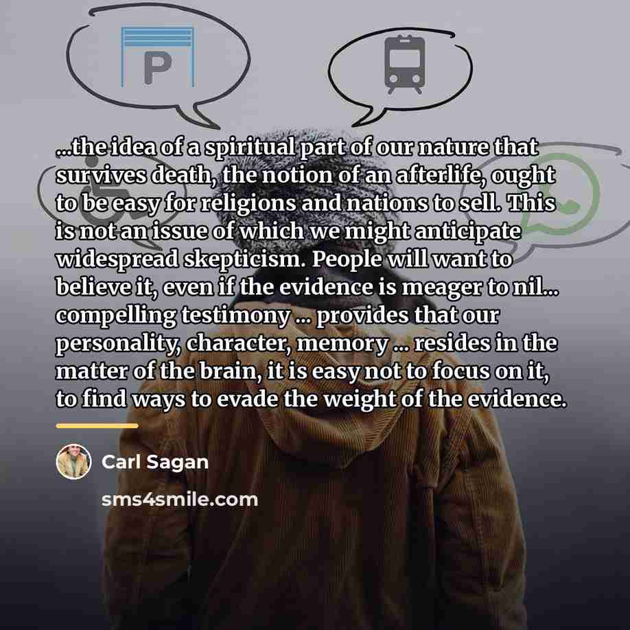 “...the idea of a spiritual part of our nature that…” quote by Carl Sagan