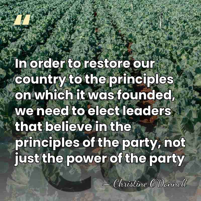 In order to restore our country to the principles on which it&hellip; - Christine O'Donnell