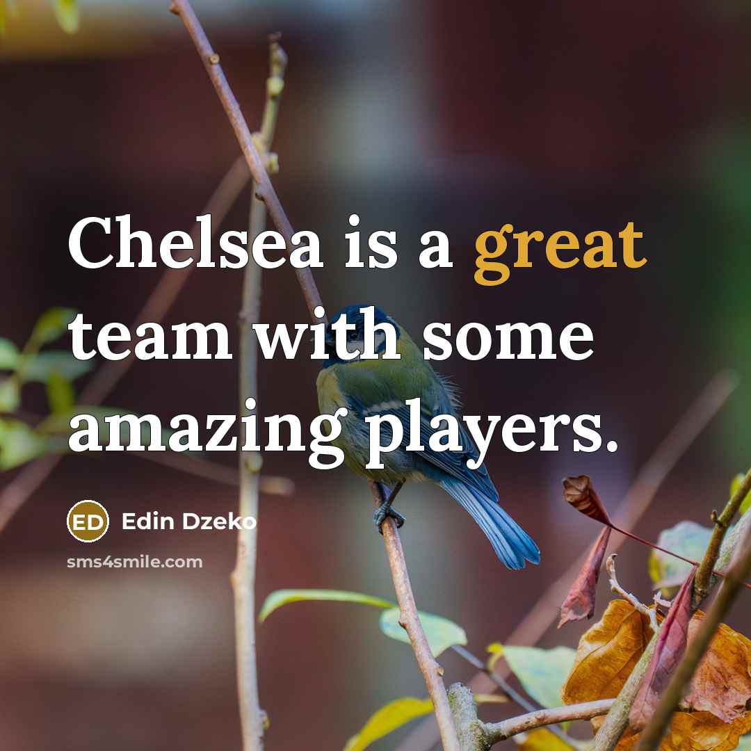“Chelsea is a great team with some amazing players.…” quote by Edin Dzeko