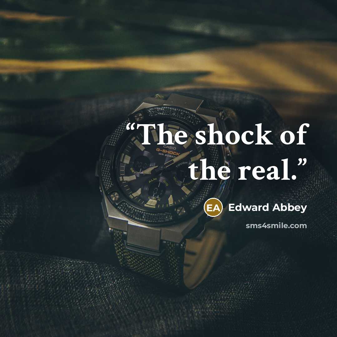 “The shock of the real.” quote by Edward Abbey