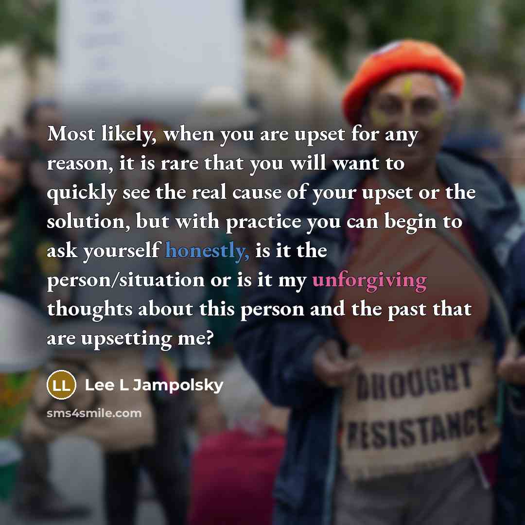 “Most likely, when you are upset for any reason, it…” quote by Lee L Jampolsky