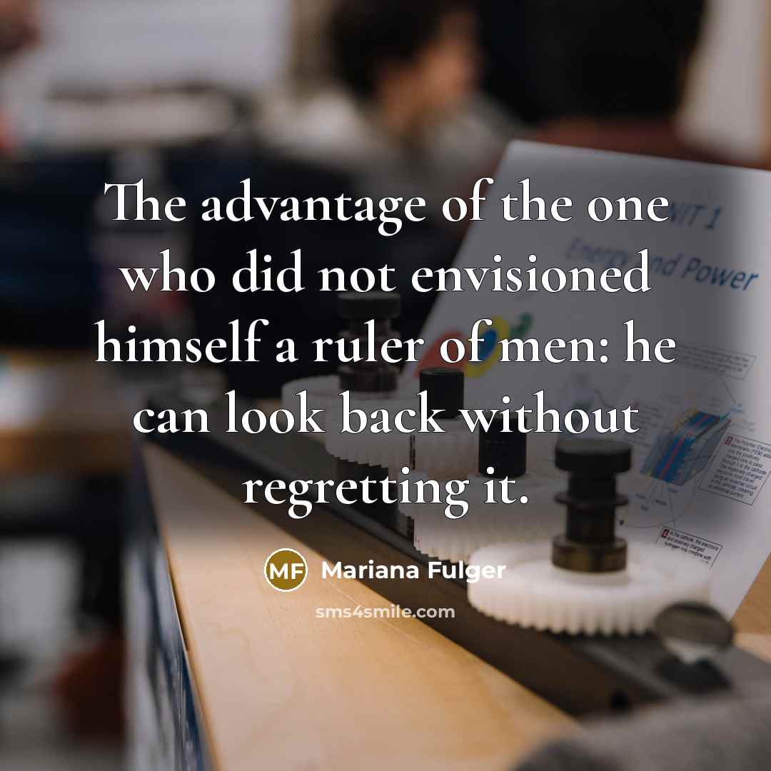 “The advantage of the one who did not envisioned himself…” quote by Mariana Fulger