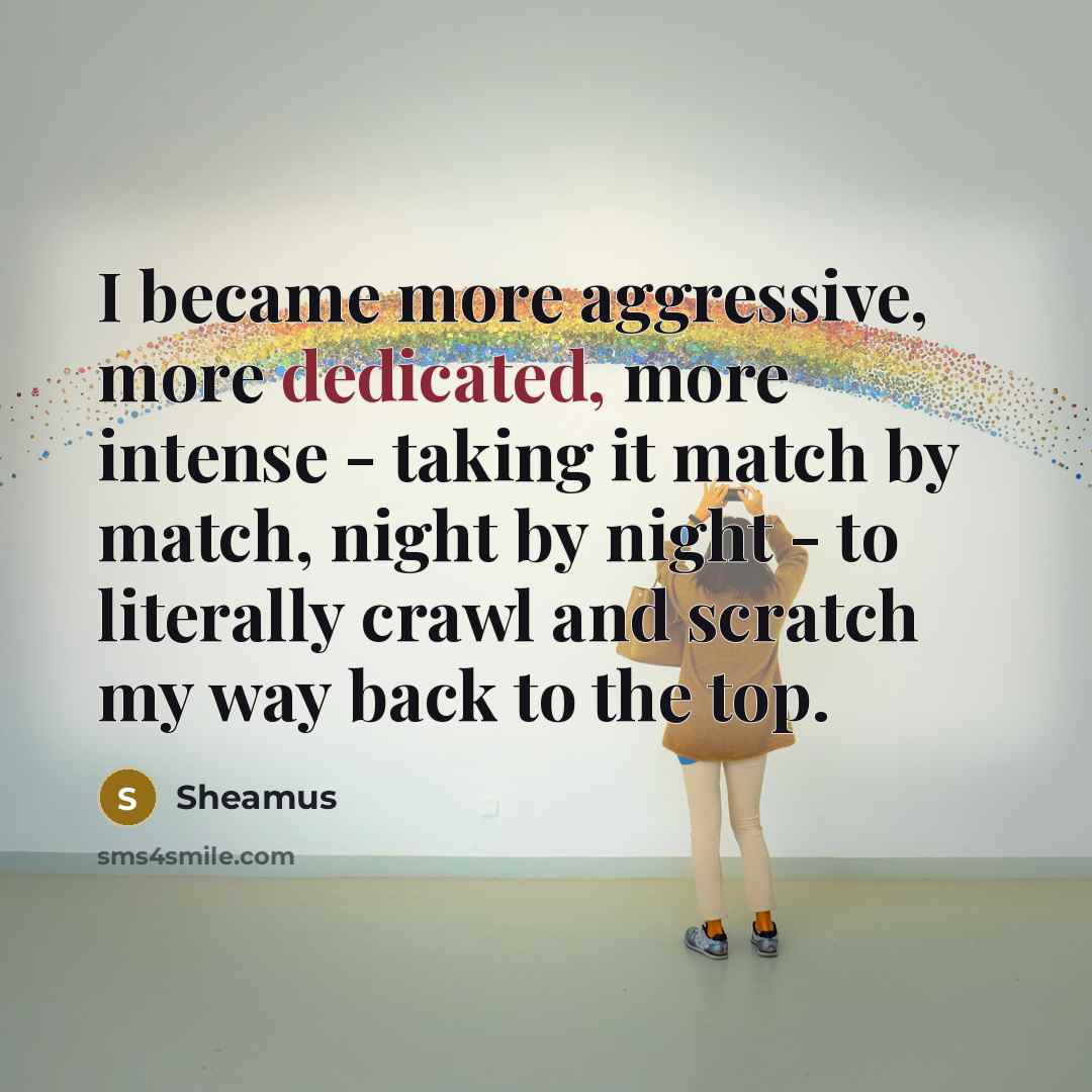“I became more aggressive, more dedicated, more intense - taking…” quote by Sheamus